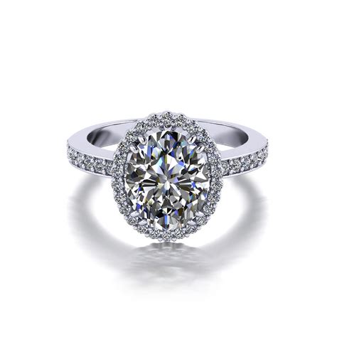 Oval Diamond Halo Engagement Ring Jewelry Designs