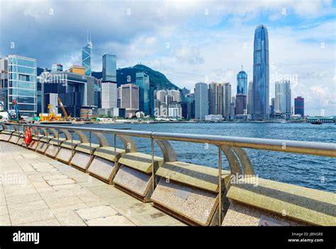 Hong Kong Harbour Wan Chai Waterfront Promenade Stock Photo Alamy