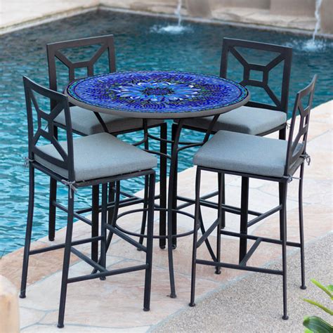 Bella Bloom Mosaic High Dining Table Neille Olson Mosaics Iron Accents
