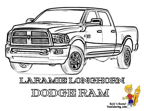 Fire truck printable coloring page. Truck Coloring Dodge Longhorn at YesColoring | Coloring pages