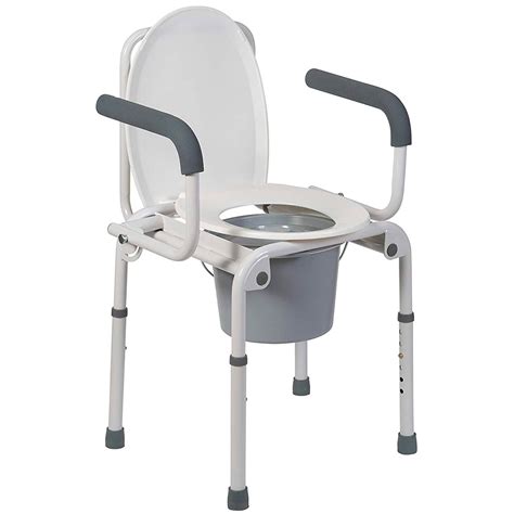 Dmi Portable Toilet For Seniors And Elderly Drop Arm Steel Bedside