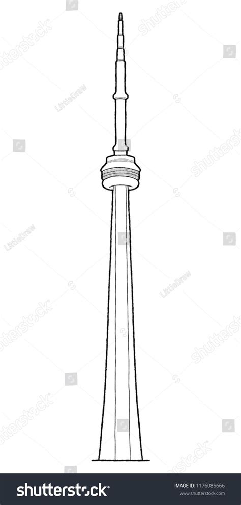 Cn Tower Downtown Toronto Ontario Canada Landmark Vector