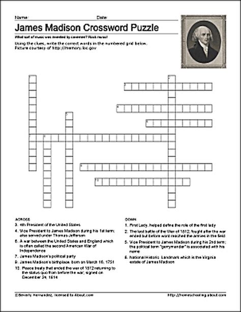 Free James Madison Wordsearch Worksheets Coloring Pages James
