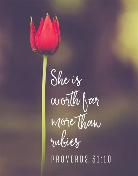 500 Bible Verse Print She Is Worth Far More Than Rubies Proverbs 3110 This Bible Verse Is