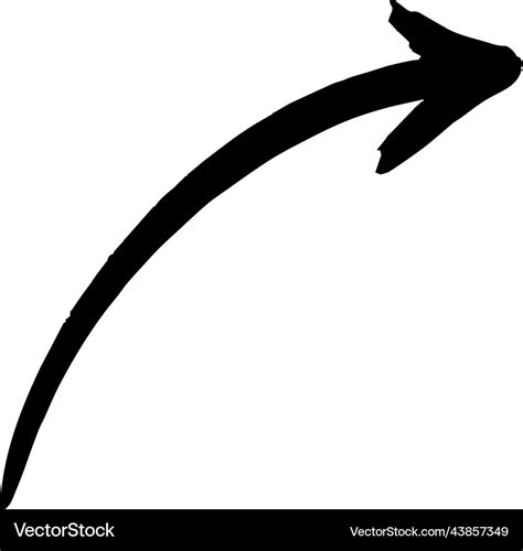 The Curved Arrow In Sketch Royalty Free Vector Image