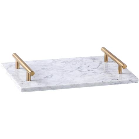 Natural Stone Marble Serving Tray With Gold Handles Marble Tray