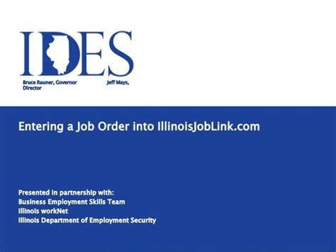 Adding A Job Order In Illinois Joblink Employers