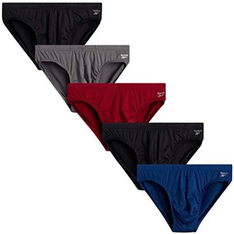 Reebok Mens Underwear Low Rise Quick Dry Performance Briefs 5 Pack Exclusive At Mens
