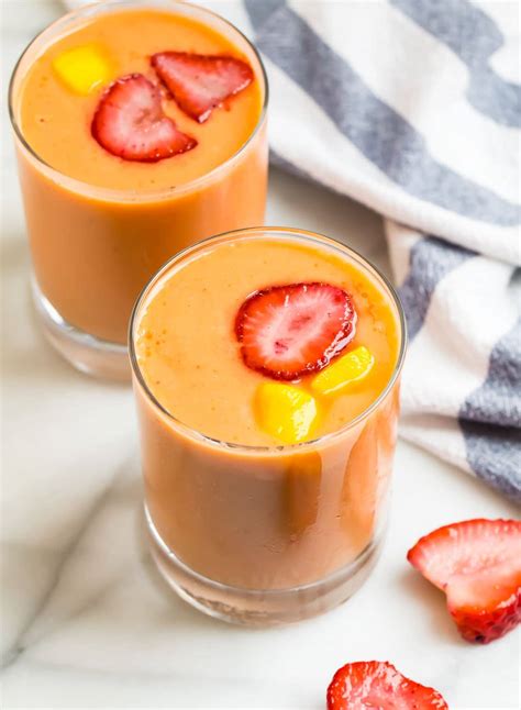 Strawberry Mango Smoothie Easy Creamy Healthy