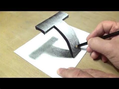 Learn perspective, shading, rendering textures, and building 3d dimension. Very Easy - Drawing 3D Letter T - Trick Art with Graphite ...