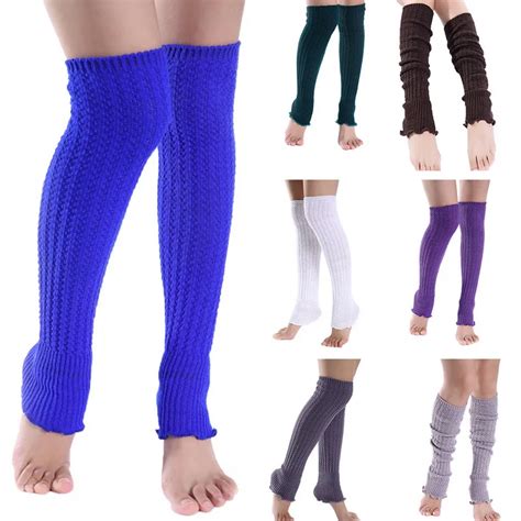 Nibesser Womens Leg Warmer Knitted Wool Ruffled Fashion Warm Knee Pads Womens Solid Color Leg