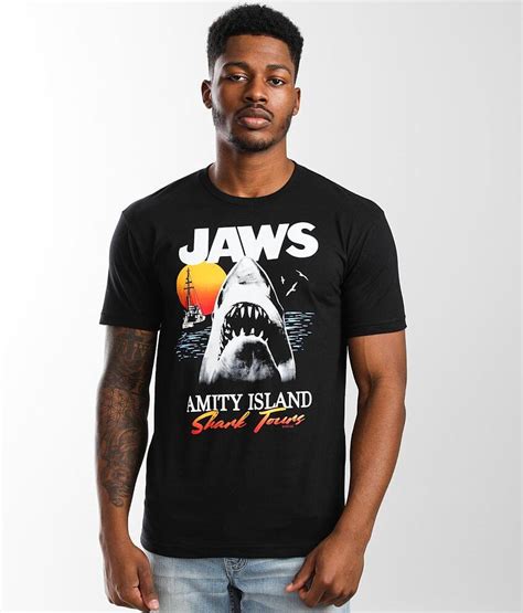 Riot Society Jaws Shark Tour T Shirt Mens T Shirts In Black Buckle