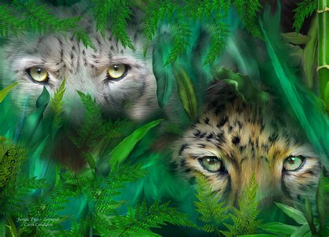 Jungle Eyes Leopards Mixed Media By Carol Cavalaris Fine Art America