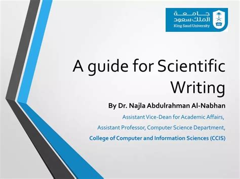 Ppt A Guide For Scientific Writing Powerpoint Presentation Free