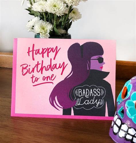 Badass Lady Birthday Card Birthday Cards Letterpress Cards Handmade