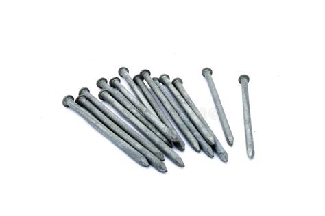 Bunch Of 4 Inch Galvanised Nails With Flat Heads For Building Woodwork