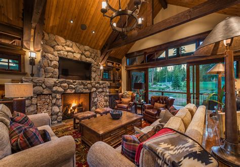 Great Room In Private Lodge Cabin Located In Martis Camp Truckee Tahoe