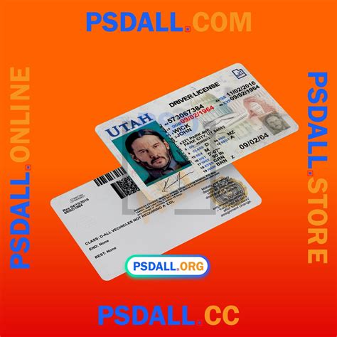 Utah Driver License Psd Template V2