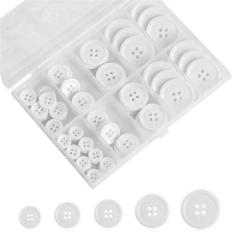 100 Pcs 4 Holes Buttons White Sewing Buttons Round Buttons Resin Craft