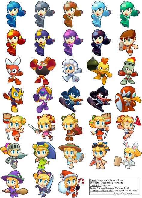 The Spriters Resource Full Sheet View Mega Man Powered Up Pause