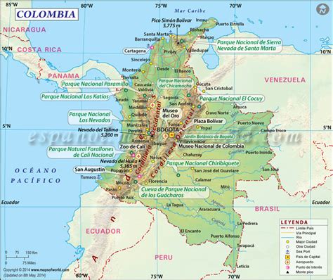 Mapa De Colombia Con Nombres Departamentos Y Capitales 【para Descargar