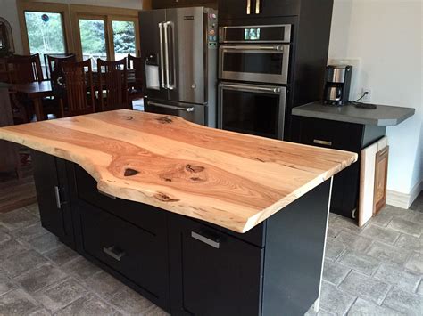 This Ash Kitchen Island Has A Double Live Edge Created From 2 Book