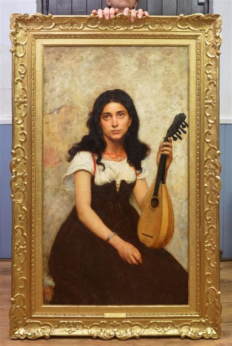 Meaning of musicienne for the defined word. Edouard Vimont - La Jeune Musicienne - 19th Century French Belle Epoque Oil Painting Portrait ...