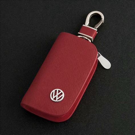 Vw Volkswagen Car Keychain Key Cover Leather Remote Cover Fob Case Key