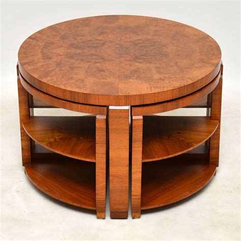 Art van dinette sets upholstered dining chairs. 1920's Art Deco Burr Walnut Nesting Coffee Table ...