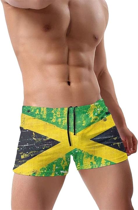 jamaica flag proud jamaica tropical men s swimming shorts square leg training swimsuit bikini