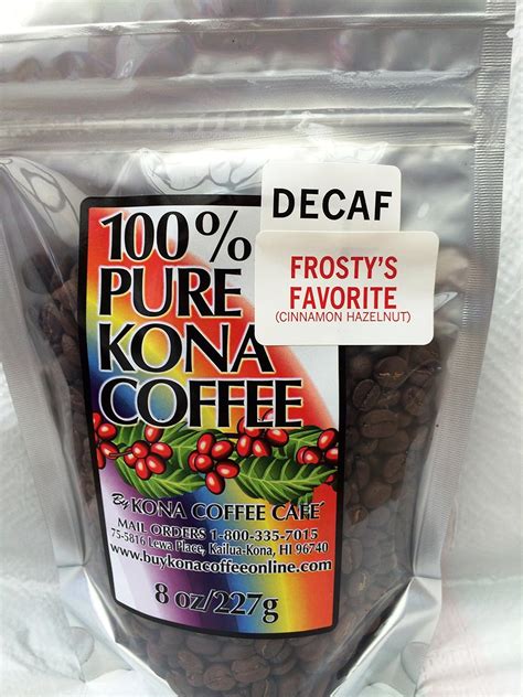Amazon Com Decaf Kona Coffee Frosty S Favorite Cinnamon Hazelnut