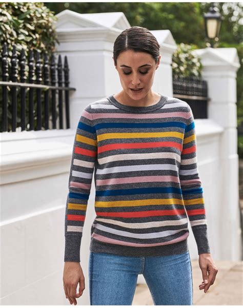 Multi Stripe Cashmere Boyfriend Sweater Pure Collection