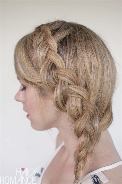 Repeat step four to six, making your way down to the bottom of the braid. Hairstyle Tutorial - Dutch side mermaid braid - Hair Romance