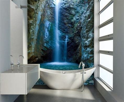 Waterfall | Salle de bains moderne, Papier peint salle de bain, Idée