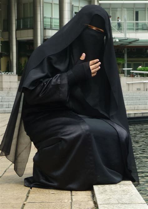 open black abaya and ni8qaab niqab fashion modern hijab fashion muslim women fashion arab