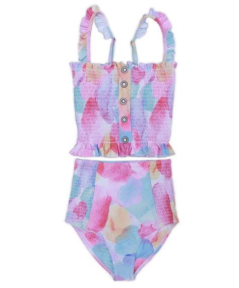 Smocked Tankini Swimsuit With Ruffles Swimsuits For Tweens Cute One
