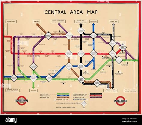 London Underground Poster Anonymous Artwork Central Area Map Of The