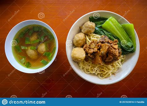 Mie Ayam Or Noodles Chicken Is Traditional Food From Indonesia Asia