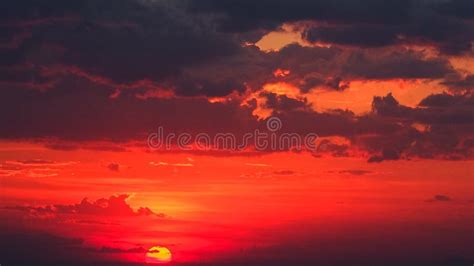 Orange Sunset Sky With Clouds Stock Photo Image Of Africa Sunset