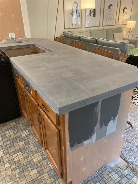 Diy Concrete Countertops Finishing Bean In Love