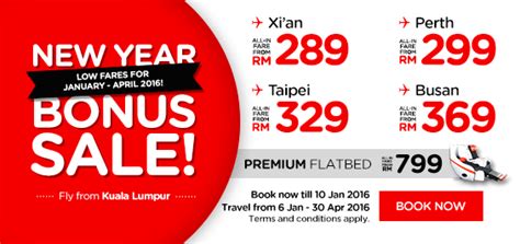 Airasia launches 20% off all seats, all flights for domestic flights within malaysia include kuala lumpur, penang, johor bahru, kota kinabalu, kuching and many more destinations. AirAsia Airlines Malaysia Promotion January 2016
