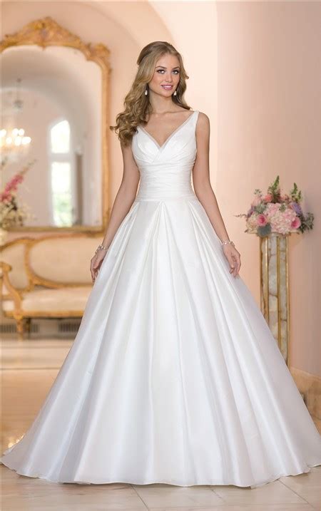 Check spelling or type a new query. Simple Ball Gown V Neck Low Back Ruched Taffeta Wedding ...