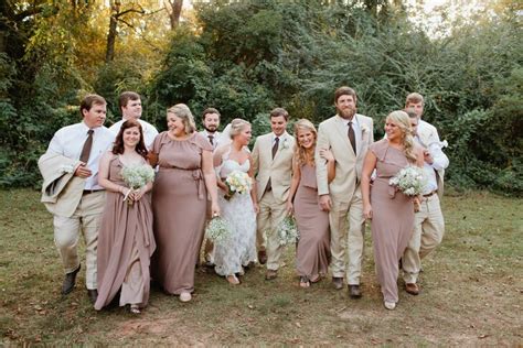 Mauve And Tan Wedding Party
