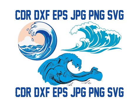 Ocean Waves Svg Cutting Files Digital Beach Svg Files For Etsy