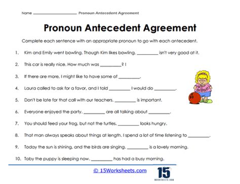 Pronoun Antecedent Agreement Worksheets 15