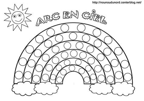 coloriage arc en ciel et a gommettes Preschool Colors, Preschool Crafts
