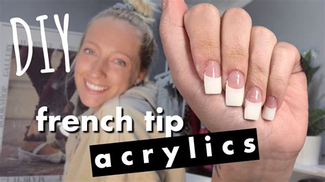 This will allow your natural nails to rest, strengthen and become stronger. how to do your own french tip acrylic nails! - YouTube