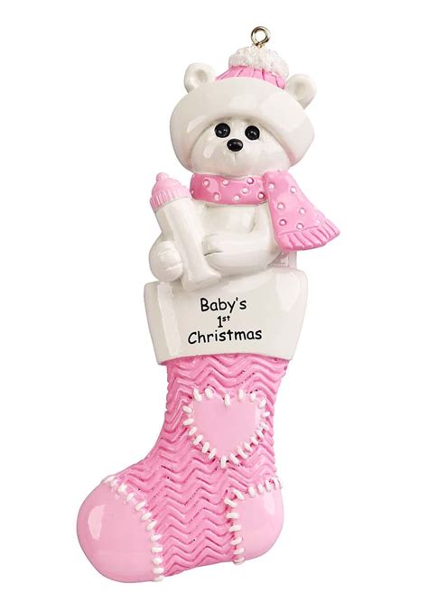 Babys St Christmas Girl Bear In Stocking Ornament Winterwood Gift