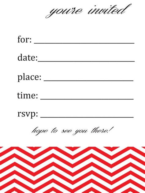 Whatever the occasion, microsoft makes creating an invitation for your special event remarkably easy with professionally designed invitation templates. General/Blank Chevron Birthday or Party Invitation by ...