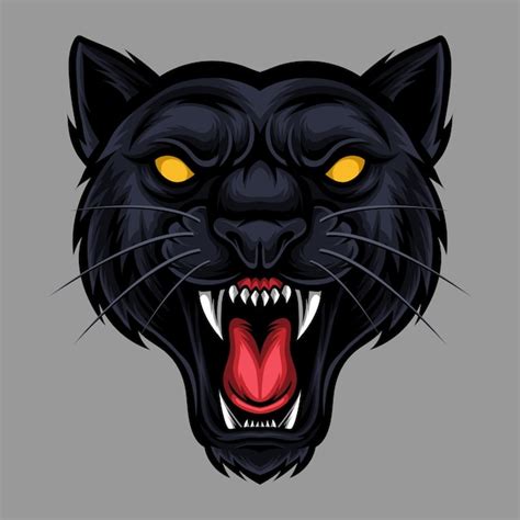 Premium Vector Angry Panther Head Mascot Vector Illustration